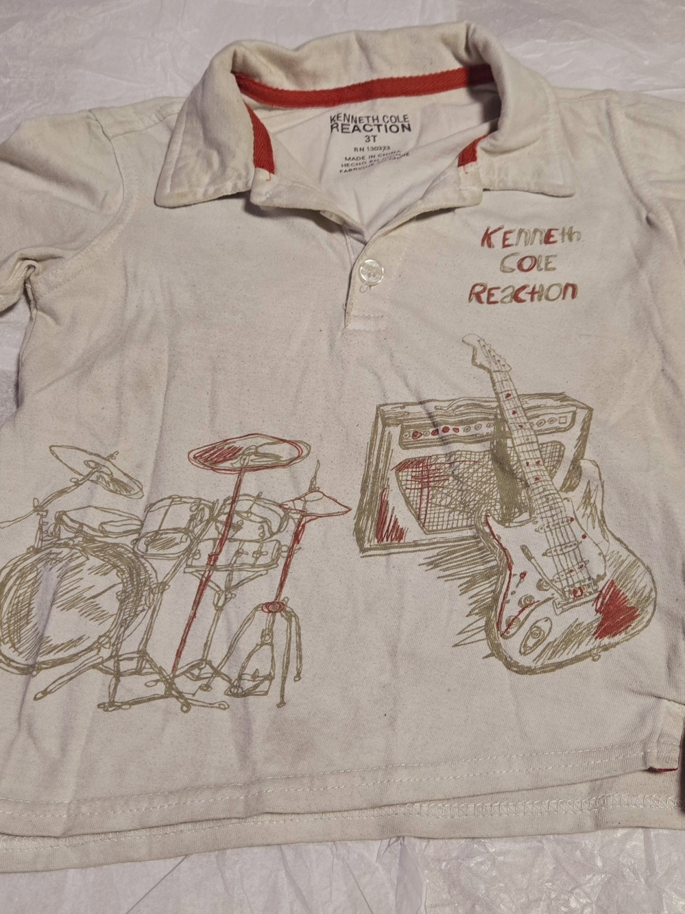 KENNETH COLE REACTION WHITE BABY BOYS TOP SHIRT